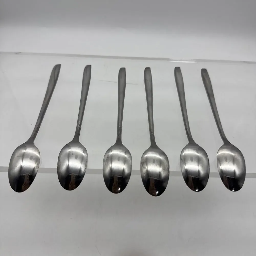 Lot Of 6 Oneida OH295 Stainless Ice Tea Sundae Spoons, England